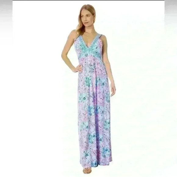 Lilly Pulitzer Dresses & Skirts - NWT Lilly Pulitzer Sz 10 Serena V-Neck Maxi Item# 10